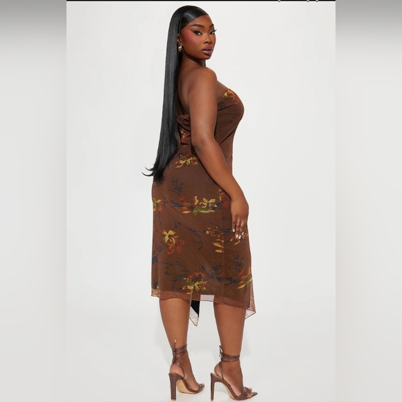 🔥 NWT Fashion Nova Strapless Amelia Mesh Midi Dress Women's Size 2X - Picture 10 of 11